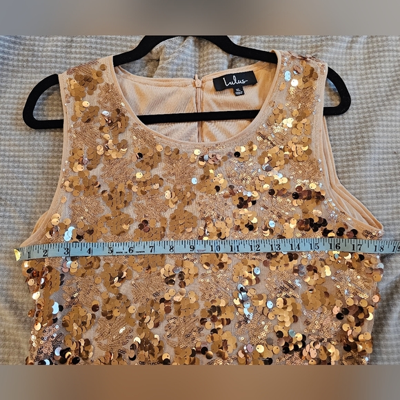 Lulu's Cheers Rose Gold Sequin Sleeveless Bodycon Dress XL - Picture 4 of 11